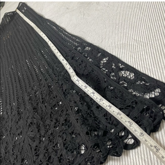 Black Lace Slit Maxi Skirt Coverup S5-9 - Picture 4 of 9